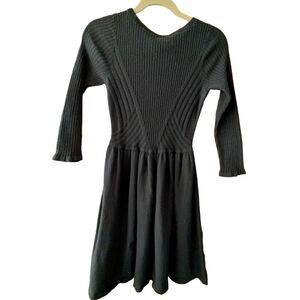 LBD American Eagle Outfitters Short Black Skating Sweater Dress Circle Skirt